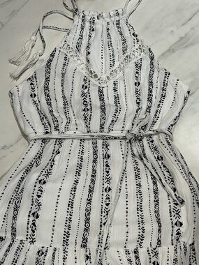 Halter Maxi Dress with lace details and tiered skirt